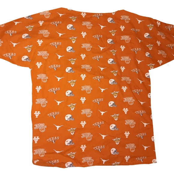 Texas Longhorns Scrub Top by Scrub Dudz - Picture 2 of 4